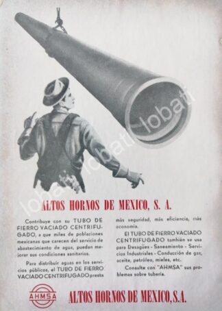 CARTEL ANTIGUO ORIGINAL DE MINI CARTEL ALTOS HORNOS DE MEXICO S.A 1950s /592
