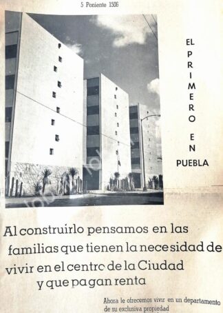 CARTEL ANTIGUO ORIGINAL DE INAUGURAN CONDOMINIOS COLONIA GABRIEL PASTOR 1950s /591