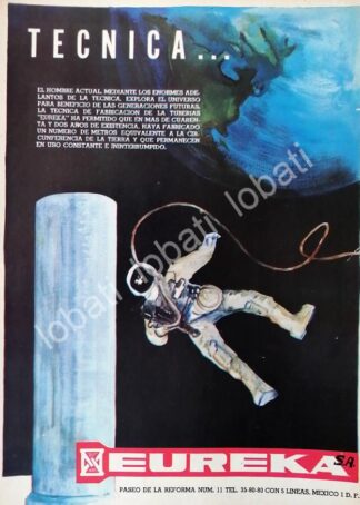 CARTEL ANTIGUO ORIGINAL DE TECHO ETERNO EUREKA S.A PUBLICIDAD ARTISTICA 1969 ALUNIZAJE /566