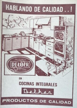 CARTEL ANTIGUO ORIGINAL DE MINI CARTEL COCINAS DELHER 1968 /554