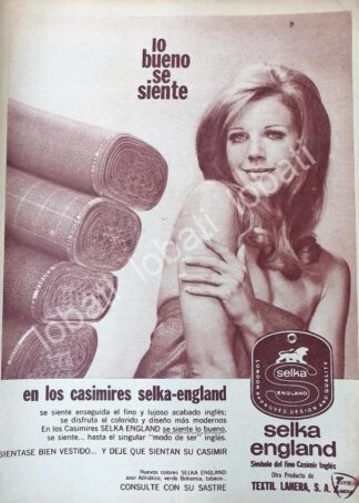CARTEL ANTIGUO ORIGINAL DE CASIMIRES SELKA, TEXTIL LANERA S.A 1970s /547 / ROPA
