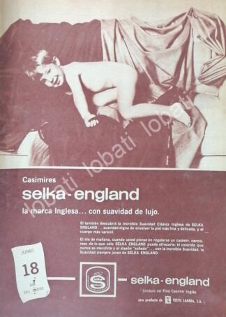 CARTEL ANTIGUO ORIGINAL DE CASIMIRES SELKA, TEXTIL LANERA S.A 1970s /546 / ROPA