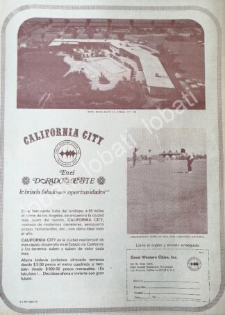 CARTEL ANTIGUO ORIGINAL DE GREAT WESTERN CITIES, MOTEL CALIFORNIA CITI INN 1970 /540