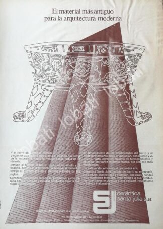 CARTEL ANTIGUO ORIGINAL DE CERAMICA SANTA JULIA S.A 1972 / 529 RARO