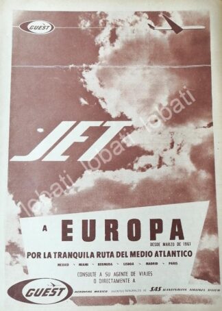 CARTEL ANTIGUO ORIGINAL DE AEROLINEAS GUEST 1969 /527