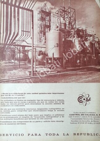 CARTEL ANTIGUO ORIGINAL DE EMPRESA CONTROL DE CALIDAD S.A 1965 /506 MUY RARO