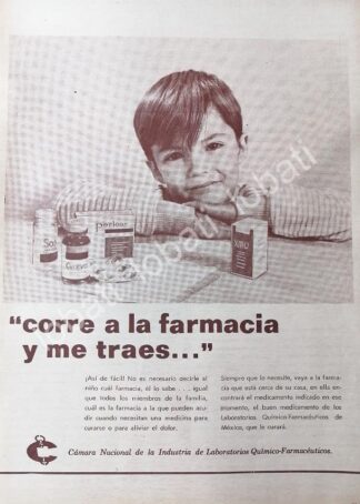 CARTEL ANTIGUO ORIGINAL DE CAMARA NACIONAL DE LA INDUSTRIA DE LABORATORIOS QUIMICO FARMACEUTICOS 1960s /505