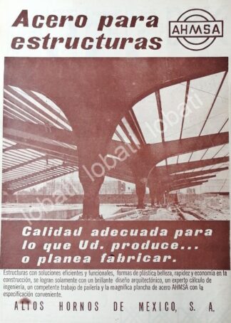 CARTEL ANTIGUO ORIGINAL DE ALTOS HORNOS DE MEXICO 1967