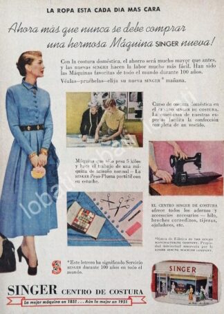 CARTEL ANTIGUO ORIGINAL DE MINI CARTEL. MAQUINAS DE COSER SINGER 1940s 50s /231