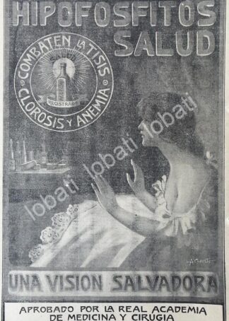 CARTEL ANTIGUO ORIGINAL DE HIPOFOSFITOS SALUD 1913 /No71