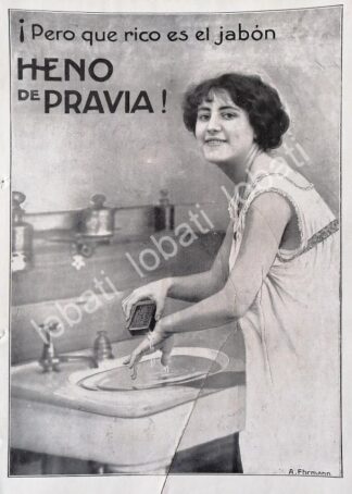 CARTEL ANTIGUO ORIGINAL DE JABON HENO DE PRAVIA 1914 /No69