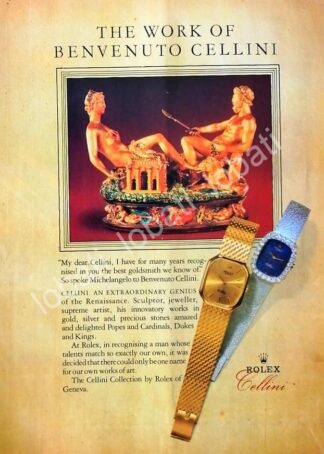 CARTEL ANTIGUO ORIGINAL DE RELOJES ROLEX CELLINI 1980s / 87