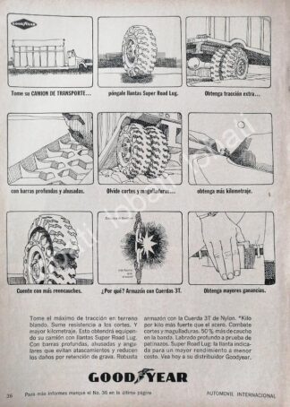 CARTEL ANTIGUO ORIGINAL DE LLANTAS GOODYEAR 1965 /139