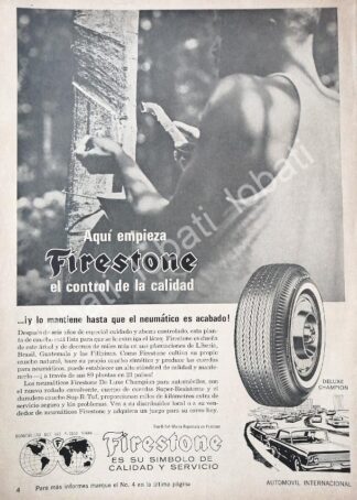 CARTEL ANTIGUO ORIGINAL DE LLANTAS FIRESTONE 1965 /138