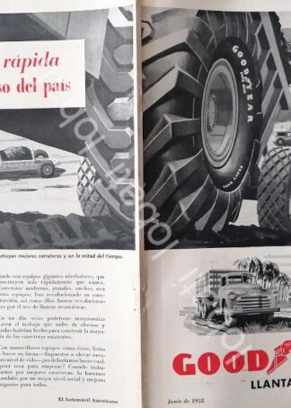 CARTEL ANTIGUO ORIGINAL DE LLANTAS GOODYEAR 1952 /130