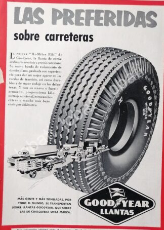 CARTEL ANTIGUO ORIGINAL DE LLANTAS GOOD YEAR , HI MILER 1953 /N70