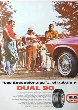 CARTEL ANTIGUO ORIGINAL DE JULIUS BOROS & LLANTAS DUAL 90 DE GENERAL POPO 1960s /65