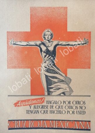 CARTEL ANTIGUO ORIGINAL DE COLECTA CRUZ ROJA 1940-50 / 281