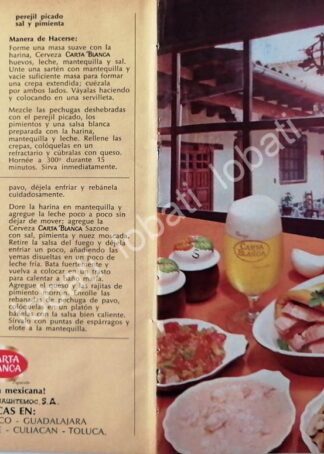 CARTEL ANTIGUO ORIGINAL DE AFICHE PROMOCIONAL CERVEZA CARTA BLANCA 1970s /195