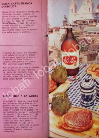 CARTEL ANTIGUO ORIGINAL DE AFICHE PROMOCIONAL CERVEZA CARTA BLANCA CAGUAMA 1970s /191