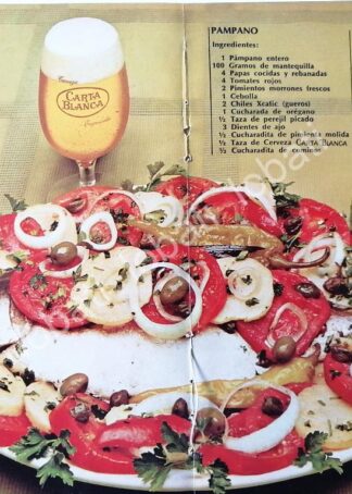 CARTEL ANTIGUO ORIGINAL DE AFICHE PROMOCIONAL CERVEZA CARTA BLANCA 1970s /184