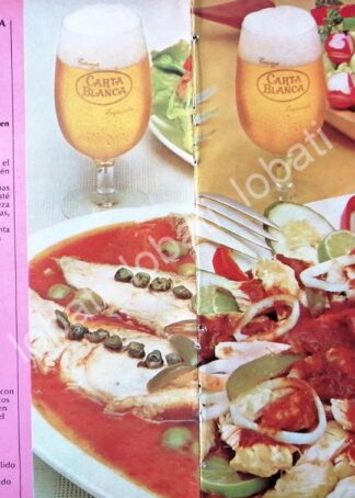 CARTEL ANTIGUO ORIGINAL DE AFICHE PROMOCIONAL CERVEZA CARTA BLANCA 1970s /181
