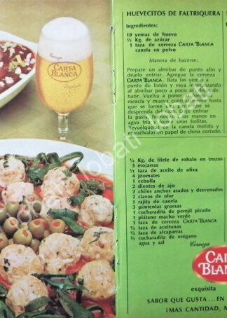 CARTEL ANTIGUO ORIGINAL DE AFICHE PROMOCIONAL CERVEZA CARTA BLANCA 1970s /180