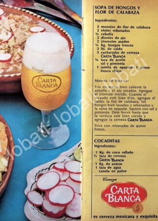 CARTEL ANTIGUO ORIGINAL DE AFICHE PROMOCIONAL CERVEZA CARTA BLANCA 1960s /172
