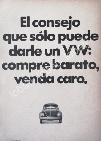 CARTEL ANTIGUO ORIGINAL DE AUTOS VOLKSWAGEN VOCHO 1971 /688