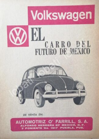 CARTEL ANTIGUO ORIGINAL DE AUTOS VOLKSWAGEN VOCHO 1965 /682