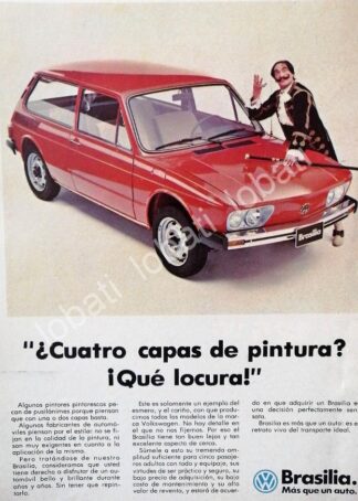 CARTEL ANTIGUO ORIGINAL DE AUTOS VOLKSWAGEN BRASILIA 1974 PRIMERA GENERACION /679