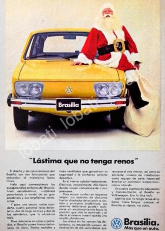 CARTEL ANTIGUO ORIGINAL DE AUTOS VOLKSWAGEN BRASILIA 1974 PRIMERA GENERACION /678