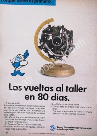 CARTEL ANTIGUO ORIGINAL DE AUTOS VOLKSWAGEN 1968 /677