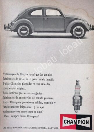 CARTEL ANTIGUO ORIGINAL DE BUJIAS CHAMPION Y AUTOS VOLKSWAGEN VOCHO 1971 /672