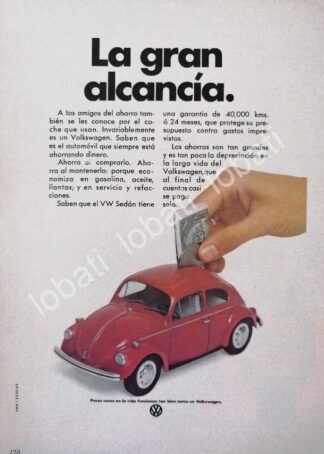 CARTEL ANTIGUO ORIGINAL DE AUTOS VOLKSWAGEN VOCHO 1973 /669