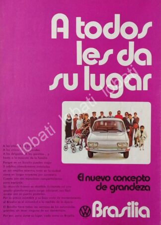 CARTEL ANTIGUO ORIGINAL DE LANZAMIENTO DE VOLKSWAGEN BRASILIA 1974 /665