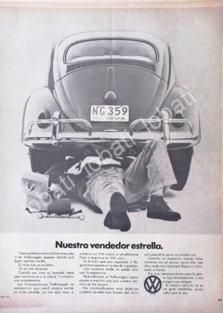 CARTEL ANTIGUO ORIGINAL DE AUTOS VOLKSWAGEN VOCHO 1969 /660 (T. GRANDE)
