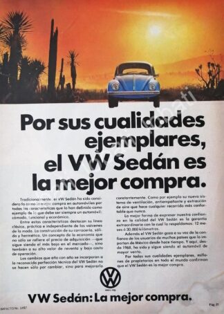 CARTEL ANTIGUO ORIGINAL DE AUTOS VOLKSWAGEN , VOCHO 1972 /649