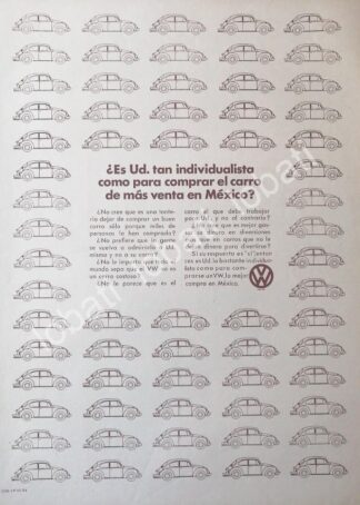 CARTEL ANTIGUO ORIGINAL DE AUTOS VOLKSWAGEN VOCHO 1970 /645