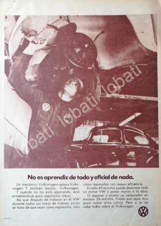 CARTEL ANTIGUO ORIGINAL DE AUTOS VOLKSWAGEN VOCHO 1969 /643 (GRANDE)