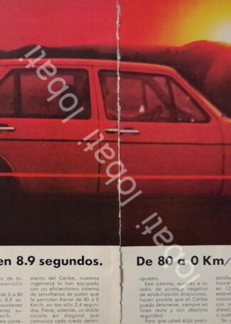 CARTEL ANTIGUO ORIGINAL DE AUTOS VOLKSWAGEN CARIBE 1981 /638