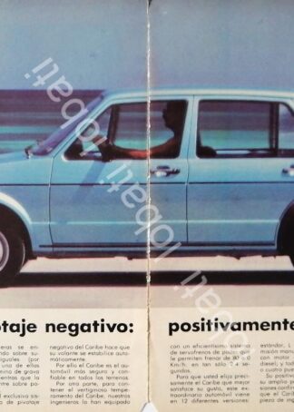 CARTEL ANTIGUO ORIGINAL DE AUTOS VOLKSWAGEN CARIBE 1981 /637