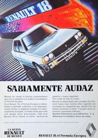 CARTEL ANTIGUO ORIGINAL DE AUTOS RENAULT 18 SEDAN 1980 /694