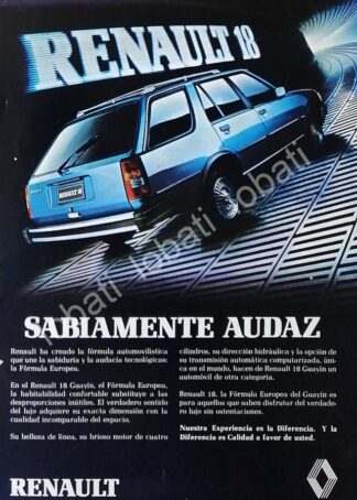 CARTEL ANTIGUO ORIGINAL DE AUTOS RENAULT 18 GUAYIN 1980 /693