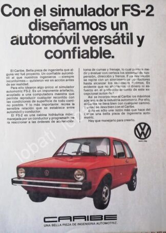 CARTEL ANTIGUO ORIGINAL DE LANZAMIENTO DE VOLKSWAGEN CARIBE 1978 PRIMERA VERSION /632 AUTOS