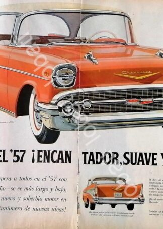 CARTEL ANTIGUO ORIGINAL DE AUTOS CHEVROLET BEL AIR SEDAN SPORT 1957 / 838
