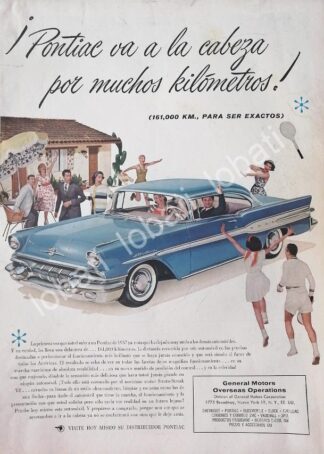 CARTEL ANTIGUO ORIGINAL DE AUTOS CHEVROLET PONTIAC STAR CHIEF 1957 / 835
