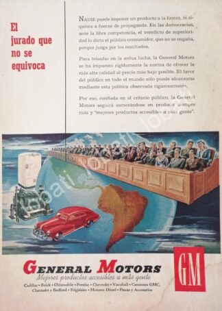 CARTEL ANTIGUO ORIGINAL DE AUTOS GENERAL MOTORS 1946 / 833