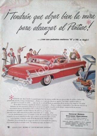 CARTEL ANTIGUO ORIGINAL DE AUTOS CHEVROLET PONTIAC STAR CHIEF 1957 / 831