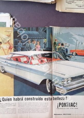 CARTEL ANTIGUO ORIGINAL DE AUTOS CHEVROLET PONTIAC PARISIENNE Y OTROS 1959 / 829